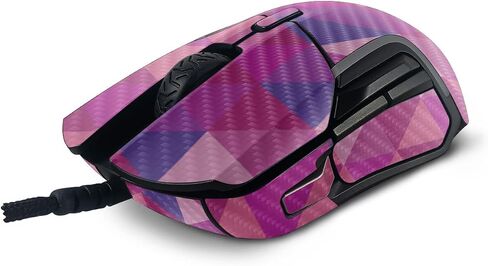 MightySkins Carbon Fiber Skin Compatible with SteelSeries Rival 5 Gaming Mouse - Pink Kaleidoscope | Protective, Durable Textured Carbon Fiber Finish | Easy to Apply | Made in The USA in Saudi Arabia