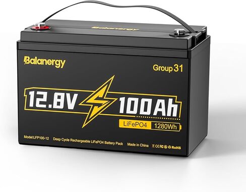 12V 100AH ​​LIFEPO4 Lithium Battery ، 12 Volt Lithium Batteries Group 31 BRINCIMER TEMPERIME BRIMENTS 100A BMS ، ما يصل إلى 15000 دورة عميقة ، 1280WH بطارية قابلة لإعادة الشحن ، مثالية للريفي ، الشاحنات ، المقطورة in Kuwait