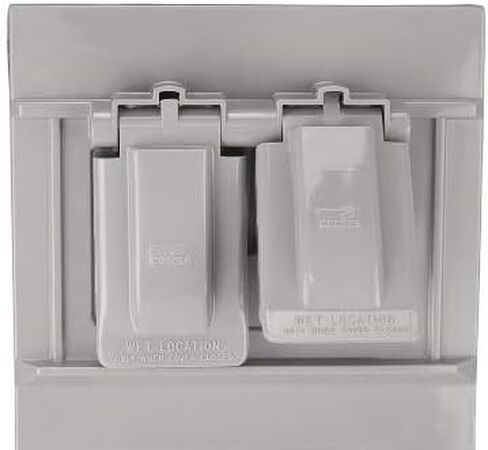 Cooper Wiring Devices S1954 Non-Metallic Weatherproof Recep, Gray 2-Outlet in Saudi Arabia