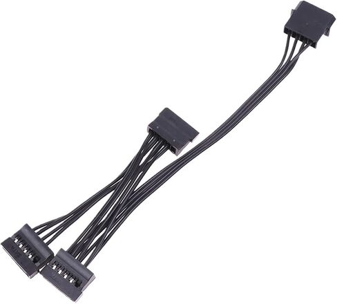 1pc 4 pin ذكر إلى Sata 15 دبوس كابل إمدادات الطاقة الإناث من 1 إلى 5 محرك أقراص صلبة من الحبل إلى 5-port 15pin sata cable (1 إلى 5 طرق) in Saudi Arabia