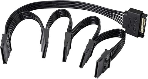 15Pin Hard Drive Power Cable 1 Male to 3/4/5/6 Female Splitter Adapter SATA Power Hard Disk Extension for DIY PC Sever(1 to 3) in Saudi Arabia