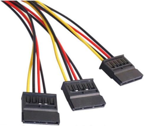IDE to SATA Power Cable Splitter 1 to 3 Convert Cord Big 4PIN Male SATA Extend Wire Adapter PC Hard Disk Power Line Connector in Saudi Arabia