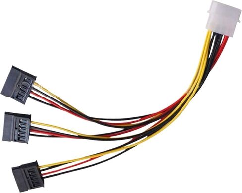 IDE to SATA Power Cable Splitter 1 to 3 Convert Cord Big 4PIN Male SATA Extend Wire Adapter PC Hard Disk Power Line Connector in Saudi Arabia