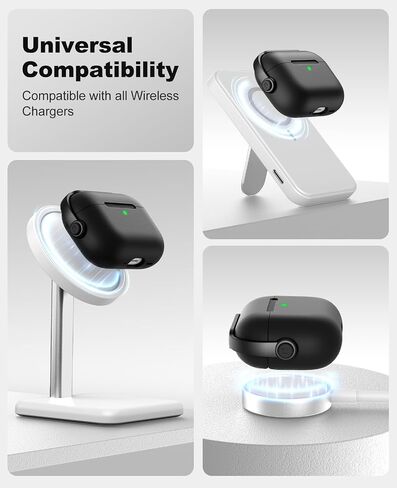 Timovo Case for AirPods Pro 3 (2025) مع قفل آمن وقذيفة صلبة ومقاومة للصدمات وتصميم سماعات رأس الموسيقى للجيش Apple Airpod Pro 3rd مع مجموعة Cleaning Kit & Keychain ، Black in Kuwait