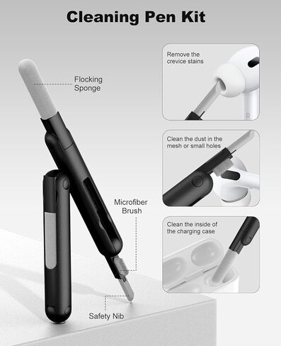 Timovo Case for AirPods Pro 3 (2025) مع قفل آمن وقذيفة صلبة ومقاومة للصدمات وتصميم سماعات رأس الموسيقى للجيش Apple Airpod Pro 3rd مع مجموعة Cleaning Kit & Keychain ، Black in Kuwait
