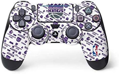 Skinit Decal Gaming Skin Compatible with PS4 Pro/Slim Controller - Officially Licensed NBA Sacramento Kings Jersey Design in Saudi Arabia