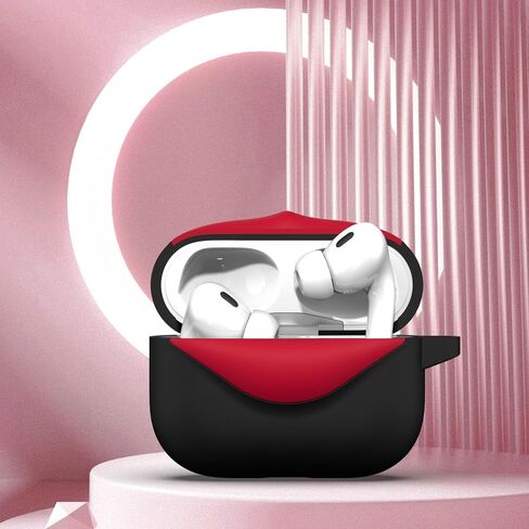 علبة Lomonica Synglish Red Lips لـ AirPods Pro 2 ، تصميم لطيف للغاية ، حالة حماية من السيليكون الناعمة لـ AirPods Pro 2nd/1st Generation وتحول AirPods إلى ملحق بيان (أسود) in Kuwait