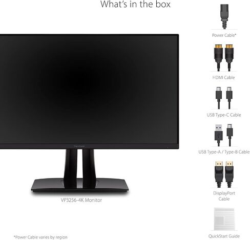 VP3256-4K 32 "4K UHD شاشة تصميم الرسومات المهنية مع USB-C (90W) (متجدد) in Kuwait
