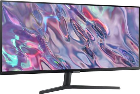 SAMSUNG 34" ViewFinity S50GC Series Ultra-WQHD Monitor, 100Hz, 5ms, Borderless Design, AMD FreeSync, Eye Care, Black, with MTC HDMI Cable in Saudi Arabia
