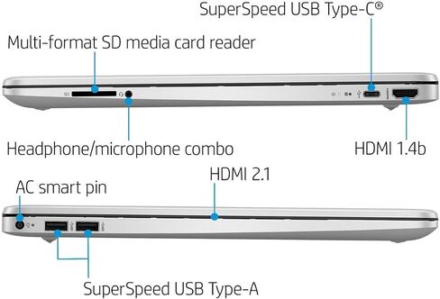 HP-15.6 "جهاز كمبيوتر محمول على الشاشة (1366 × 768)-الجيل الثاني عشر من الجيل Core I3 1215U- 8GB الذاكرة-256GB SSD-إكسسوارات فضية طبيعية ، واي فاي (15-DY5033DX) ، 4.1 GIGAHERTZ-DEANEXPRESS in Kuwait