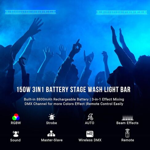 غسل شريط الضوء LaluceNatz 40 100W 12 LED 3 في 1 RGB ضوء المرحلة بار سبائك الألومنيوم شعاع أضواء الصوت المنشط حتى ضوء DMX تسيطر عليها لجميع القديسين عيد الميلاد حفل زفاف الكنيسة DJ المرحلة الإضاءة in Kuwait