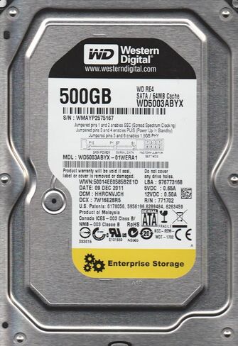 WD5003ABYX-01WERA1 ، DCM HHRCNVJCH ، Western Digital 500GB SATA 3.5 محرك أقراص صلبة in Kuwait
