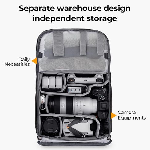 K&F Concept Camera Backpack 20L ، حالة الكاميرا الرقمية ، حقيبة الكاميرا الواقية in Kuwait