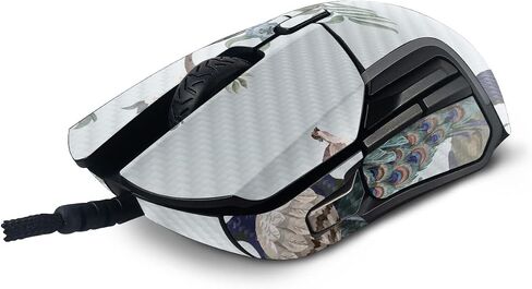 MightySkins Carbon Fiber Skin Compatible with SteelSeries Rival 5 Gaming Mouse - Chinoiserie Fabric | Protective, Durable Textured Carbon Fiber Finish | Easy to Apply | Made in The USA in Saudi Arabia