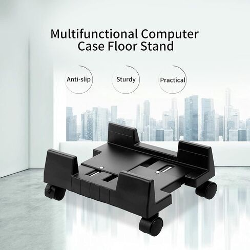 PC CASE Desktop CPU حامل حامل كمبيوتر برج التدوير عجلات قابلة للتعديل على نطاق واسع ABS Plastic Plany Slide in Saudi Arabia