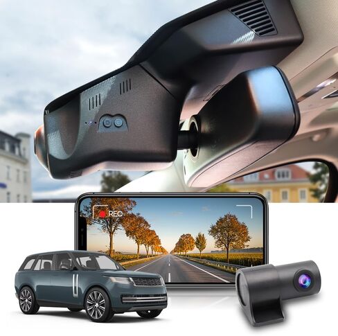 Fitcamx Front 4K+Rear 1080P Dash Cam Adapts for Land Rover Range Rover 2023-2026 & Sport Hybrid (HD2-6386), OEM Look, 2 Way HD Video, WiFi & APP, Loop Recording, G-Sensor, Easy to Use, 128GB Card in Kuwait
