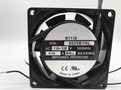 BT110 8025B1HL AC 110/120V 0.14A 80x80x25mm 2-Wire Cooling Fan in Saudi Arabia