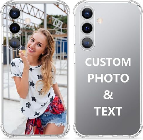علبة هاتف صورة مخصصة لـ Samsung Galaxy S25 S24 S23 S22 S21 S20 +Plus Fe Ultra A56 A55 A53 A53 A52 A36 A34 A34 A33 A32 A26 A25 A24 A16 A15 A14 A06 ، Case Personalized TPU (1 photo & text) in Kuwait