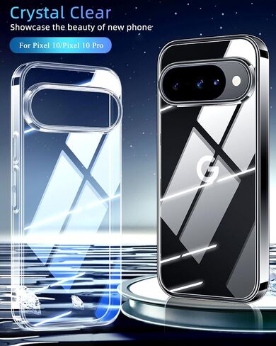 من مستوى X واضح لـ Google Pixel 10/Pixel 10 Pro Case غير الصفراء غير الصفراء ، غطاء الهاتف TPU الناعم الرقيق ، وحماية من الدرجة العسكرية ، وحالة المصد الكريستال الشفافة النحيف لـ Google 10/10 Pro in Kuwait
