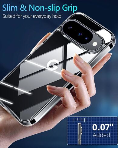 من مستوى X واضح لـ Google Pixel 10/Pixel 10 Pro Case غير الصفراء غير الصفراء ، غطاء الهاتف TPU الناعم الرقيق ، وحماية من الدرجة العسكرية ، وحالة المصد الكريستال الشفافة النحيف لـ Google 10/10 Pro in Kuwait