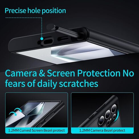 بالنسبة إلى Samsung Galaxy S24 Ultra Case ، متوافق مع Magsafe [الشحن اللاسلكي] ، مع حامل حلقة مغناطيسي 360 درجة قابلة للتدوير ، و Kickstand Black ، Black. in Kuwait