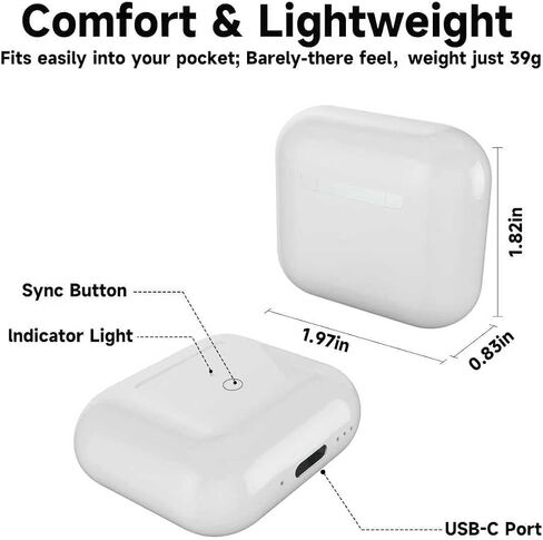 حالة الشحن اللاسلكية ، متوافقة مع Air Pods 4th Gen مع منفذ شحن USB-C ، بديل بحالة الشاحن Air Pods 4 ، مع زر مزامنة الاقتران Bluetooth ، بدون سماعات أذن in Kuwait