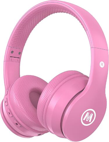 Headphones Bluetooth Wireless/Wired Kids Volume Limited 85 /110dB Over Ear Foldable Protection Headset with AUX 3.5mm Mic for Boys Girls Child School Pad Tablet Coral in Kuwait