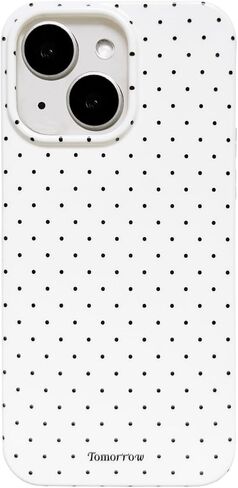 for iPhone 14/13 Case Cute Fashion Polka Dot Aesthetics Women Girly Stylish Protective Soft Shockproof Phone Case White in Saudi Arabia