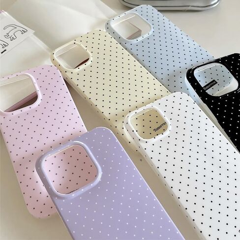 for iPhone 14/13 Case Cute Fashion Polka Dot Aesthetics Women Girly Stylish Protective Soft Shockproof Phone Case White in Saudi Arabia