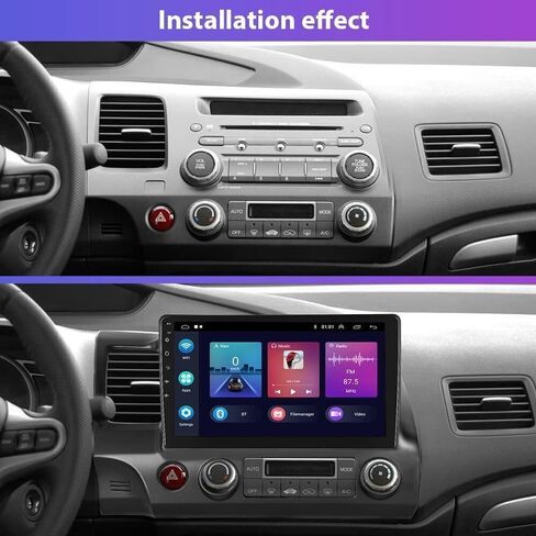 Car Stereo Radio for Honda Civic 2006-2011 Android 13 10 Inch Screen Car in-Dash GPS Navigation RAM 2GB ROM 32GB Wireless Carplay WiFi Free Camera in Saudi Arabia
