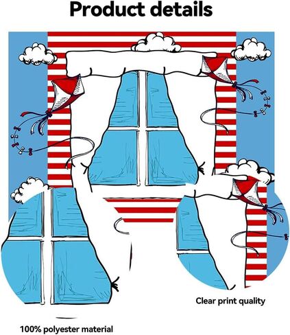 Cartoon Blue Window Backdrops for Photography Kids Birthday Party Background 5x3ft Blue Red Kite Striped Kids Party Backdrop Boys Girls 1st Birthday Decorations Cake Table Banner Photo Booth Props in Kuwait