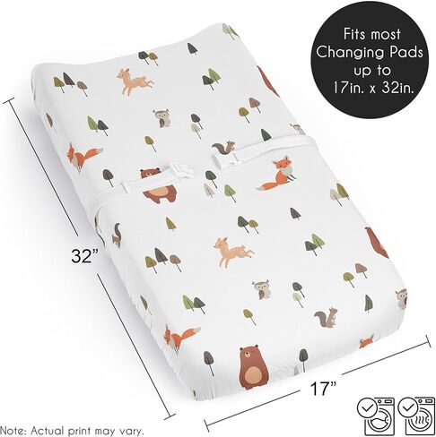 Sweet Jojo Designs Farm Animals Boy Girl Gender Neutral Unisex Baby Changing Pad Cover Sheet Infant Newborn Diaper Change Mat Cover Watercolor Farmhouse Barn Horse Cow Sheep Pig Goat Chickens Trees in Kuwait