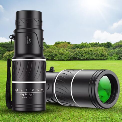 تلسكوب أحادي العين مكون من طاقة عالية للبالغين ، أحاديات BAK4 Prism مدمجة للبالغين ، نطاق أحادي HD 16 × 52 للهدايا ، طائر النشاط الخارجي ، الأسود in Saudi Arabia