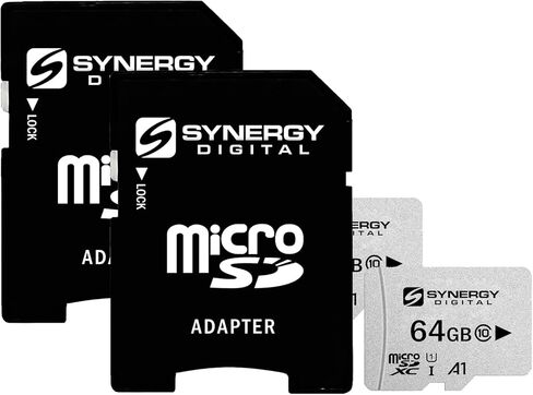 Synergy Digital 64GB Micro SDXC Secure Digital UHS -I بطاقات الذاكرة ، متوافقة مع هاتف BlackBerry 8900 Curve الخلوي - الفئة 10 ، U1 ، 100 ميجابايت/ثانية ، 300 سلسلة - حزمة 2 in Saudi Arabia