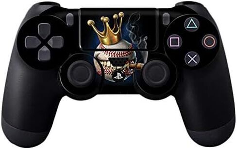 Mayyskins الجلد متوافق مع Sony PS4 Controller - البيسبول الملك | غلاف الالتفاف الواقي ، الدائم ، والفريد من نوعه | من السهل تطبيق الأنماط وإزالتها وتغييرها | صنع في الولايات المتحدة in Kuwait