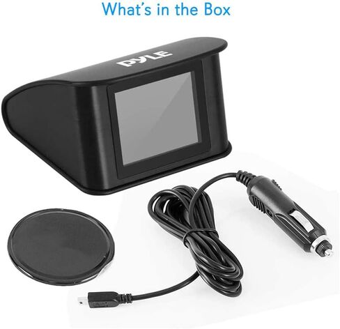 Pyle Universal Vehicle Smart HUD Display - 2.6" Digital Mini Car Dashboard Heads Up Windshield Speedometer Projector System w/ GPS Navigation Compass, Displays Speed, Distance, Time and More - PHUD19 in Saudi Arabia