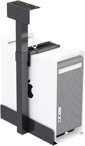 Adjustable White CPU Stand - Under Desk PC Tower Holder, Space-Saving PC Case Mount for Easy Access & Organization, Perfect for Home Office & Gaming Setup in Kuwait