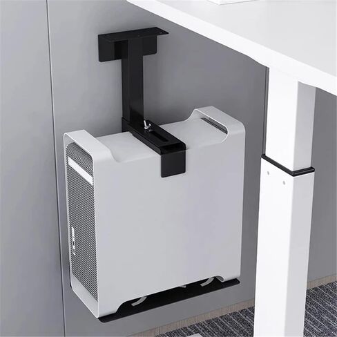 Adjustable White CPU Stand - Under Desk PC Tower Holder, Space-Saving PC Case Mount for Easy Access & Organization, Perfect for Home Office & Gaming Setup in Kuwait