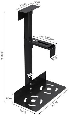 Adjustable CPU Stand & Wall Mount Holder for PC Tower - Space-Saving Under Desk Support for Home & Office - Durable, Stylish Design for Efficient Cable Management in Kuwait
