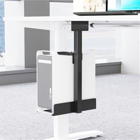 Adjustable CPU Stand & Wall Mount Holder for PC Tower - Space-Saving Under Desk Support for Home & Office - Durable, Stylish Design for Efficient Cable Management in Kuwait
