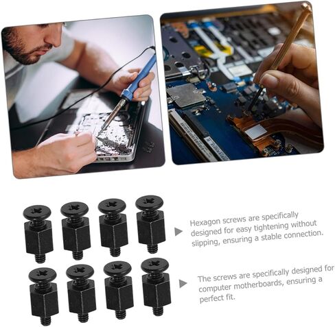 Nuobesty 8pcs تصاعد مسامير الكمبيوتر كمبيوتر Motherboard Kit Procks لتركيب SSD آمن متوافق مع مختلف اللوحات الأم in Saudi Arabia
