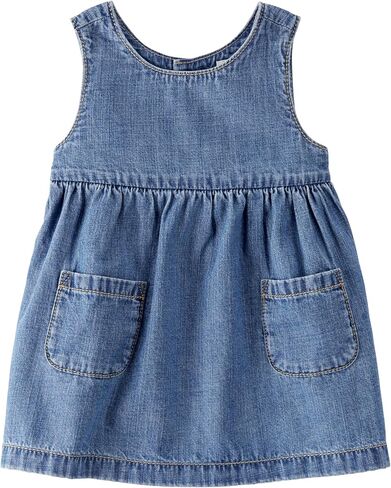 little planet by carter's baby-girls Baby & Toddler Girls' Organic Cotton Dress, Blue, 18 Months in Saudi Arabia