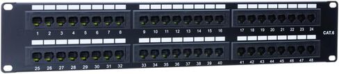 لوحة التصحيح Cat6 12 24 48 Port 19 بوصة Ethernet RJ45 لوحة تصحيح الشبكة مع شريط لاسينج Rackmount 1U 2U لـ CAT6 ، CAT5E ، CAT5 CABLING (48 PORT) in Kuwait