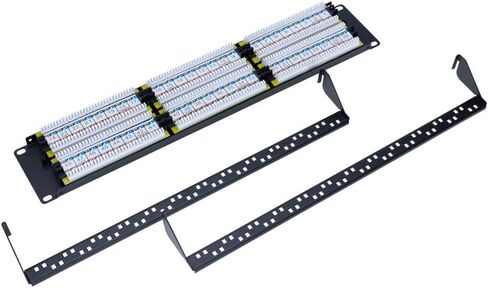 لوحة التصحيح Cat6 12 24 48 Port 19 بوصة Ethernet RJ45 لوحة تصحيح الشبكة مع شريط لاسينج Rackmount 1U 2U لـ CAT6 ، CAT5E ، CAT5 CABLING (48 PORT) in Kuwait