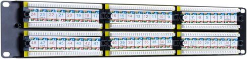 لوحة التصحيح Cat6 12 24 48 Port 19 بوصة Ethernet RJ45 لوحة تصحيح الشبكة مع شريط لاسينج Rackmount 1U 2U لـ CAT6 ، CAT5E ، CAT5 CABLING (48 PORT) in Kuwait