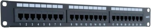 لوحة التصحيح Cat6 12 24 48 Port 19 بوصة Ethernet RJ45 لوحة تصحيح الشبكة مع شريط لاسينج Rackmount 1U 2U لـ CAT6 ، CAT5E ، CAT5 CABLING (48 PORT) in Kuwait