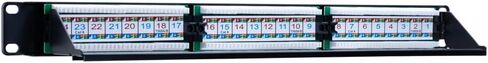 لوحة التصحيح Cat6 12 24 48 Port 19 بوصة Ethernet RJ45 لوحة تصحيح الشبكة مع شريط لاسينج Rackmount 1U 2U لـ CAT6 ، CAT5E ، CAT5 CABLING (48 PORT) in Kuwait