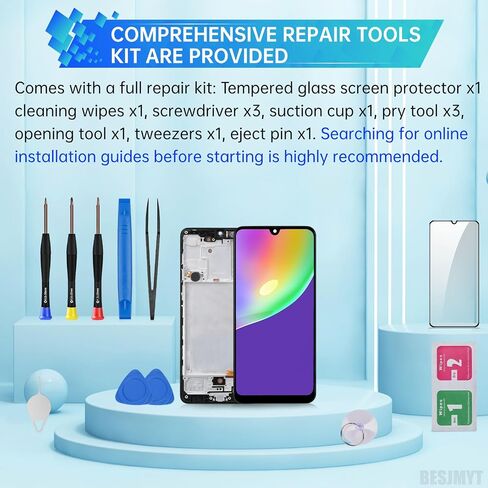 لاستبدال شاشة Samsung Galaxy A31 مع إطار شاشة LCD Displate Touch Digitizer التجميع الكامل وزر الجانبي أدوات مياه الاهتزازات إصلاح الزجاج مجموعة SM-A315F (A315F/DS A315G/DS) in Saudi Arabia