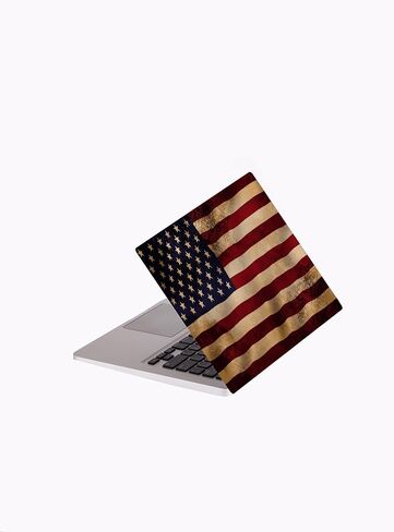 Laptop Skin Sticker Cover Decal-American Flag Rustic-Universal Size - Fits All laptops up to a 16" Diagonal Size | Easy to Apply, Remove and Change Styles (B&W Flag Rustic, 14.5 x 10 Inch) in Kuwait