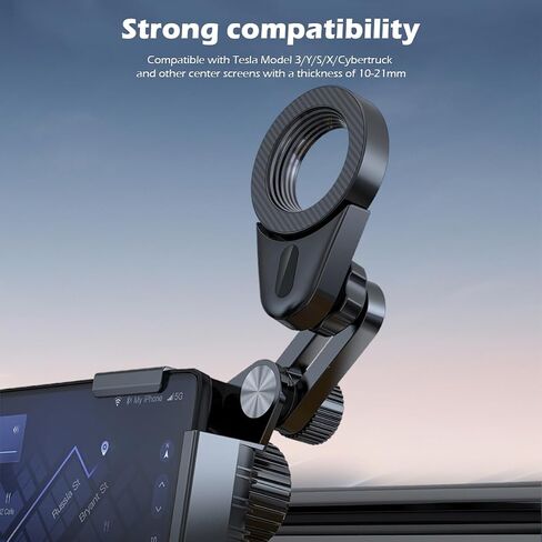 Tesla Phone Mount for Model Y/3 – Magnetic MagSafe Car Holder for iPhone – Dashboard Screen Cradle Accessories – Alloy Aluminum Mobile Mount for Tesla Phone Navigation in Saudi Arabia